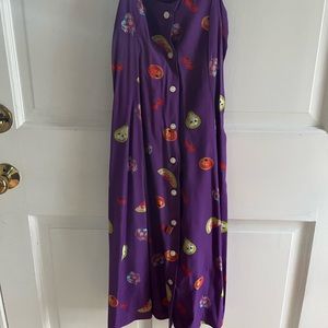 Rare Pleasant Company American Girl Purple Fruit Print Button-Front Dress